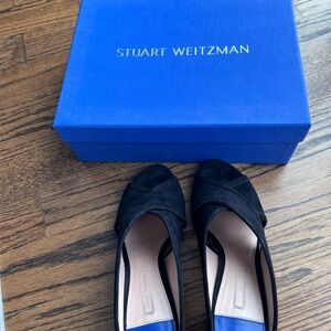 Stuart Weitzman Black Peep-Toe Heels